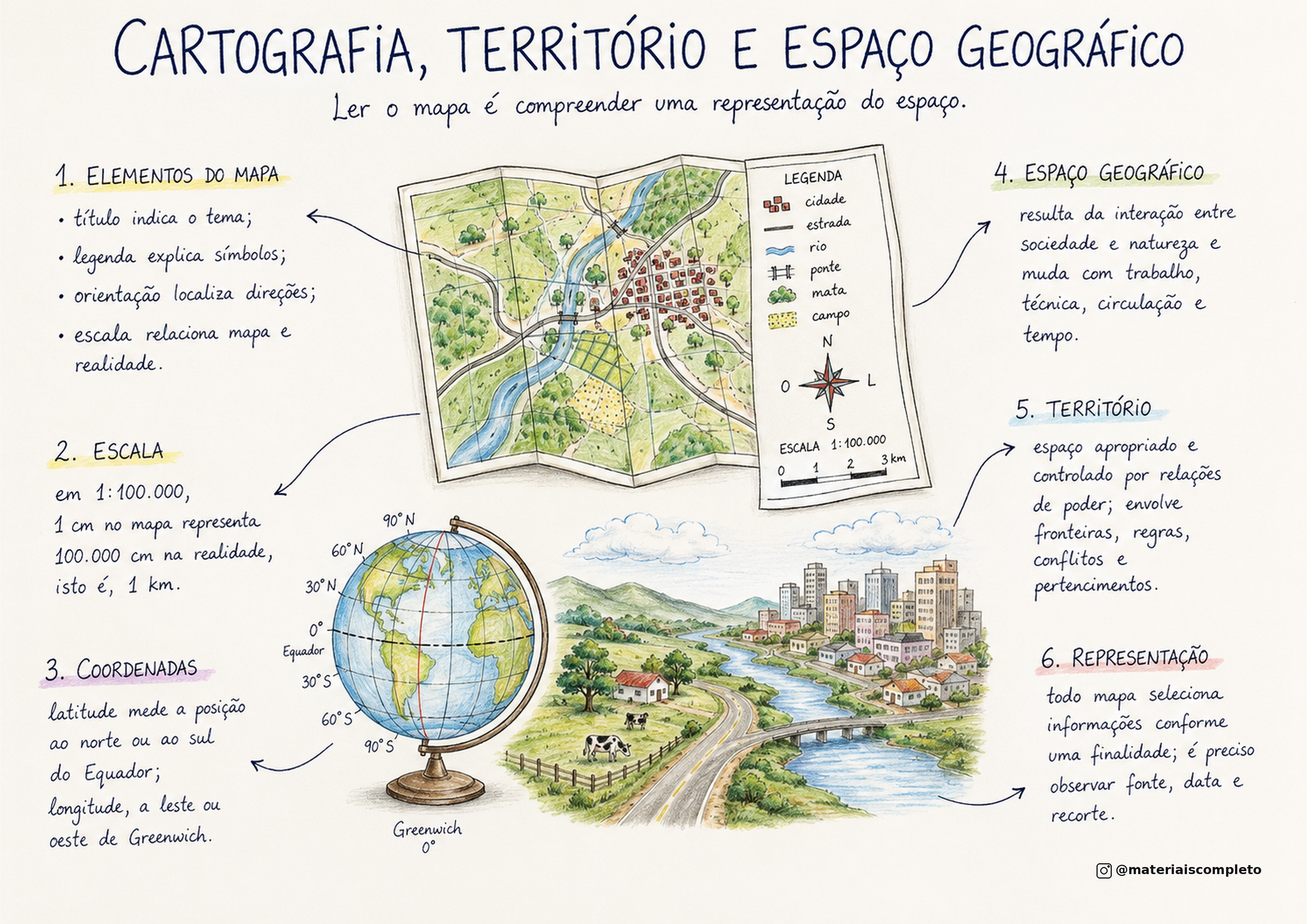 Mapa de cartografia e território — Encceja 2026